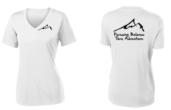 Pursuing Balance Through Adventure Women's Moisture Management V-Neck